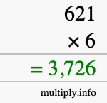 How to calculate 621 times 6 using long multiplication How to calculate 621 times 6 using long multiplication