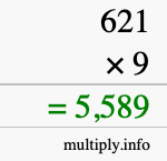 How to calculate 621 times 9 using long multiplication How to calculate 621 times 9 using long multiplication