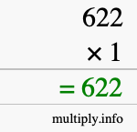 How to calculate 622 times 1 using long multiplication How to calculate 622 times 1 using long multiplication