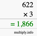 How to calculate 622 times 3 using long multiplication How to calculate 622 times 3 using long multiplication
