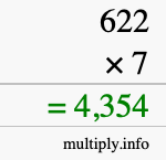 How to calculate 622 times 7 using long multiplication How to calculate 622 times 7 using long multiplication