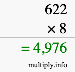 How to calculate 622 times 8 using long multiplication How to calculate 622 times 8 using long multiplication