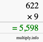 How to calculate 622 times 9 using long multiplication How to calculate 622 times 9 using long multiplication