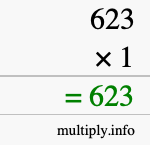 How to calculate 623 times 1 using long multiplication How to calculate 623 times 1 using long multiplication