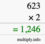 How to calculate 623 times 2 using long multiplication How to calculate 623 times 2 using long multiplication