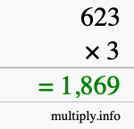 How to calculate 623 times 3 using long multiplication How to calculate 623 times 3 using long multiplication