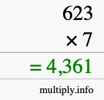 How to calculate 623 times 7 using long multiplication How to calculate 623 times 7 using long multiplication