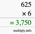 How to calculate 625 times 6 using long multiplication How to calculate 625 times 6 using long multiplication