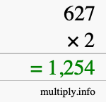 How to calculate 627 times 2 using long multiplication How to calculate 627 times 2 using long multiplication