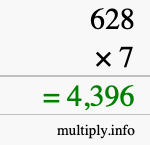 How to calculate 628 times 7 using long multiplication How to calculate 628 times 7 using long multiplication