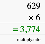 How to calculate 629 times 6 using long multiplication How to calculate 629 times 6 using long multiplication