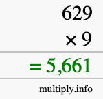 How to calculate 629 times 9 using long multiplication How to calculate 629 times 9 using long multiplication