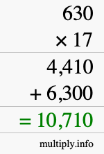 How to calculate 630 times 17 using long multiplication How to calculate 630 times 17 using long multiplication