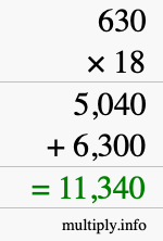 How to calculate 630 times 18 using long multiplication How to calculate 630 times 18 using long multiplication