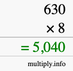 How to calculate 630 times 8 using long multiplication How to calculate 630 times 8 using long multiplication