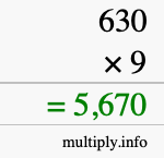 How to calculate 630 times 9 using long multiplication How to calculate 630 times 9 using long multiplication
