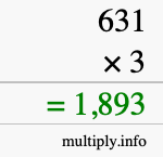 How to calculate 631 times 3 using long multiplication How to calculate 631 times 3 using long multiplication