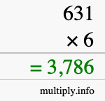 How to calculate 631 times 6 using long multiplication How to calculate 631 times 6 using long multiplication