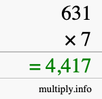 How to calculate 631 times 7 using long multiplication How to calculate 631 times 7 using long multiplication