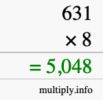 How to calculate 631 times 8 using long multiplication