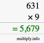 How to calculate 631 times 9 using long multiplication How to calculate 631 times 9 using long multiplication