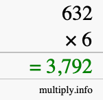 How to calculate 632 times 6 using long multiplication How to calculate 632 times 6 using long multiplication