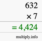 How to calculate 632 times 7 using long multiplication How to calculate 632 times 7 using long multiplication