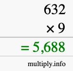 How to calculate 632 times 9 using long multiplication How to calculate 632 times 9 using long multiplication