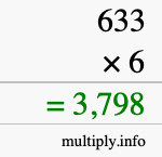 How to calculate 633 times 6 using long multiplication How to calculate 633 times 6 using long multiplication