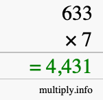 How to calculate 633 times 7 using long multiplication How to calculate 633 times 7 using long multiplication