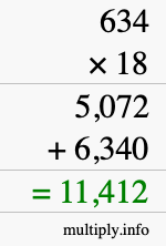 How to calculate 634 times 18 using long multiplication How to calculate 634 times 18 using long multiplication