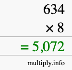 How to calculate 634 times 8 using long multiplication How to calculate 634 times 8 using long multiplication