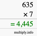 How to calculate 635 times 7 using long multiplication How to calculate 635 times 7 using long multiplication