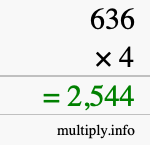 How to calculate 636 times 4 using long multiplication How to calculate 636 times 4 using long multiplication