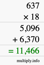 How to calculate 637 times 18 using long multiplication How to calculate 637 times 18 using long multiplication