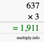 How to calculate 637 times 3 using long multiplication How to calculate 637 times 3 using long multiplication