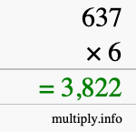 How to calculate 637 times 6 using long multiplication How to calculate 637 times 6 using long multiplication