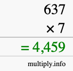 How to calculate 637 times 7 using long multiplication How to calculate 637 times 7 using long multiplication