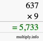 How to calculate 637 times 9 using long multiplication How to calculate 637 times 9 using long multiplication