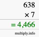 How to calculate 638 times 7 using long multiplication How to calculate 638 times 7 using long multiplication