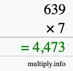 How to calculate 639 times 7 using long multiplication How to calculate 639 times 7 using long multiplication