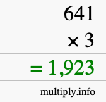 How to calculate 641 times 3 using long multiplication How to calculate 641 times 3 using long multiplication