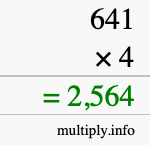 How to calculate 641 times 4 using long multiplication How to calculate 641 times 4 using long multiplication