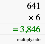 How to calculate 641 times 6 using long multiplication How to calculate 641 times 6 using long multiplication
