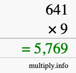 How to calculate 641 times 9 using long multiplication How to calculate 641 times 9 using long multiplication