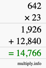 How to calculate 642 times 23 using long multiplication How to calculate 642 times 23 using long multiplication