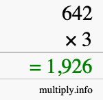 How to calculate 642 times 3 using long multiplication How to calculate 642 times 3 using long multiplication