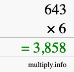 How to calculate 643 times 6 using long multiplication How to calculate 643 times 6 using long multiplication