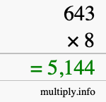 How to calculate 643 times 8 using long multiplication How to calculate 643 times 8 using long multiplication
