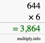 How to calculate 644 times 6 using long multiplication How to calculate 644 times 6 using long multiplication